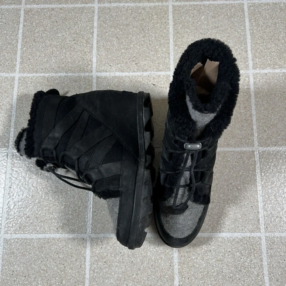 Women's Sorel Joan Of Arctic Wedge II Cozy Boot Black 1870241-010 Size 10 - Picture 4 of 8